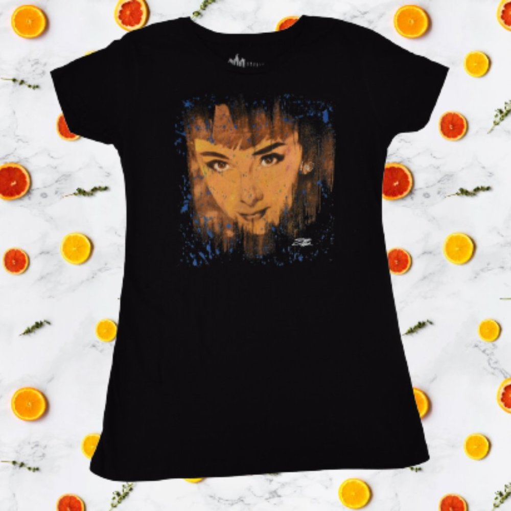 Get Down Art Juniors Audrey Hepburn- Icons By Stephen Fishwick Shirt New S-XL